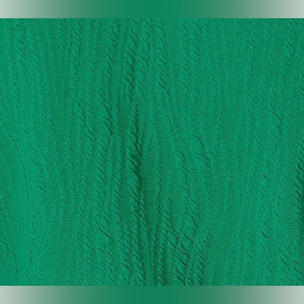 Lilly Pulitzer size M Elsey Knit Top green ruffle collar puff sleeves. - Picture 14 of 14